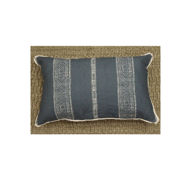 Slate Block Print Linen Pillow