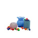 trio of pink and blue vases with jellybeans