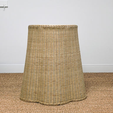 rattan scalloped side table