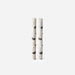 Two pillar candles with birch textured surfaces on a white background