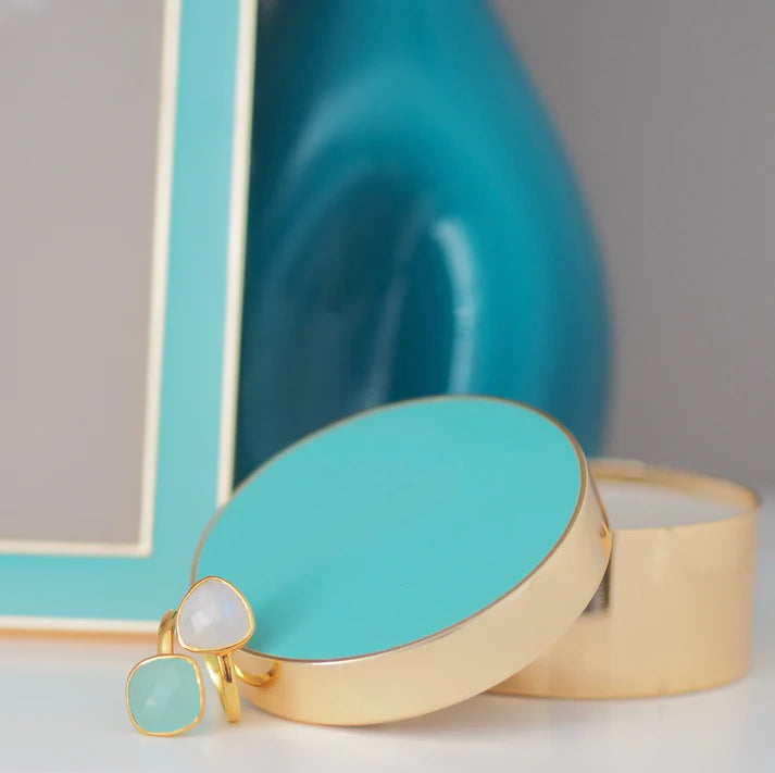 Enamel and Gold Trinket Pots