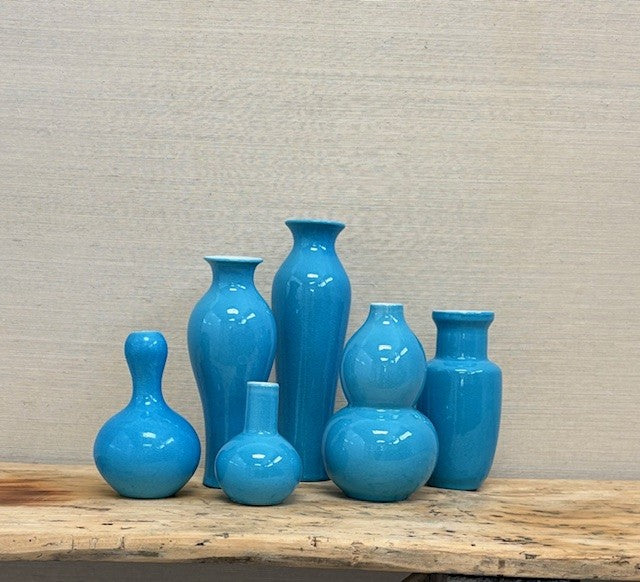 Handcrafted Turquoise Porcelain Vases