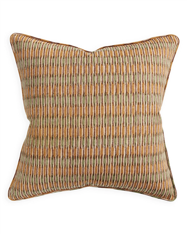 Textured pillow with a striped pattern on a white background