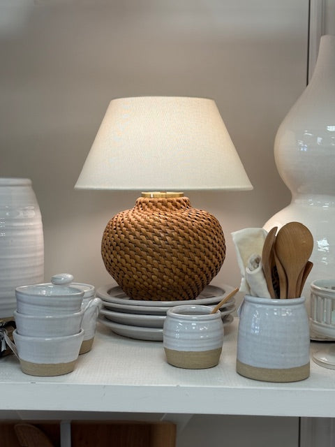 Visual Comfort & Co. Avedon Cordless Accent Lamp in Natural Rattan