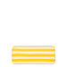 Rectangular plate with yellow and white stripes on a white background