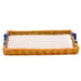 cane and leather tray