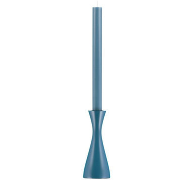 wood candleholder in blue