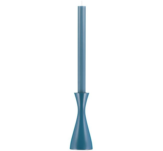 wood candleholder in blue