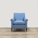 front view blue armchair