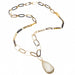 buffalo horn link necklace with teardrop pendent