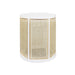 white lacquer and cane side table the Freya