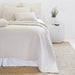 diamond quilted coverlet and shams on bed