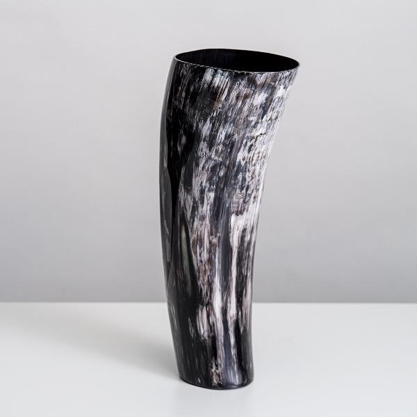 black and white ankole horn vase