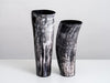black and white ankole horn vases