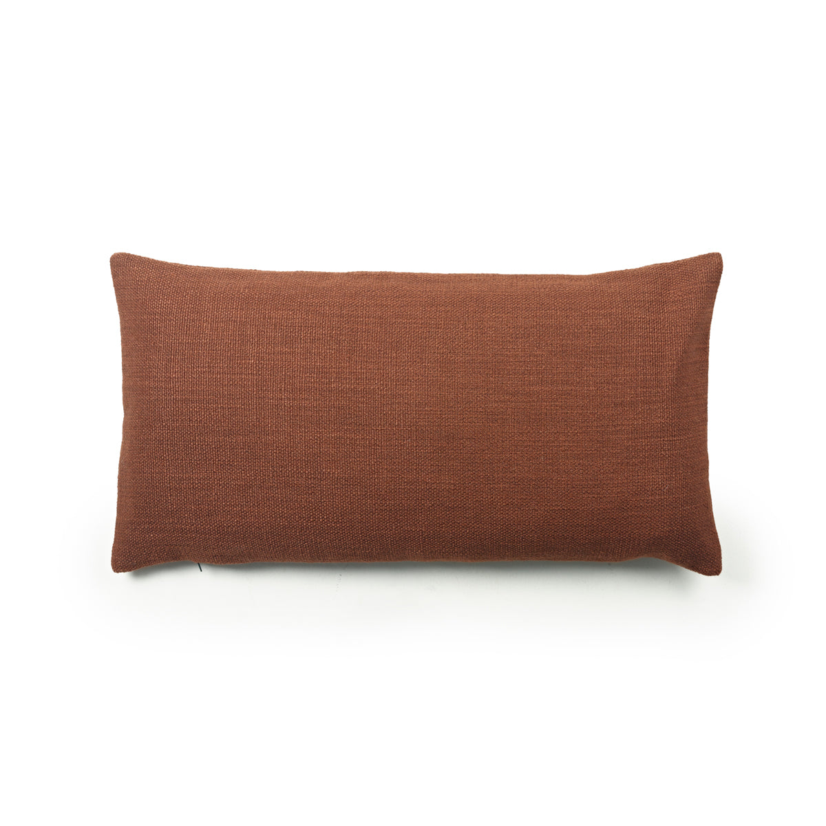 oblong linen and wool pillow in burnet sienna