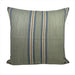 grey, navy and rust striped handwoven square pillow