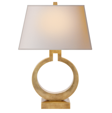 Visual Comfort Ring Form Table Lamp in antique brass