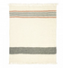 ivory, green and clay stripe Belgian linen guest towel