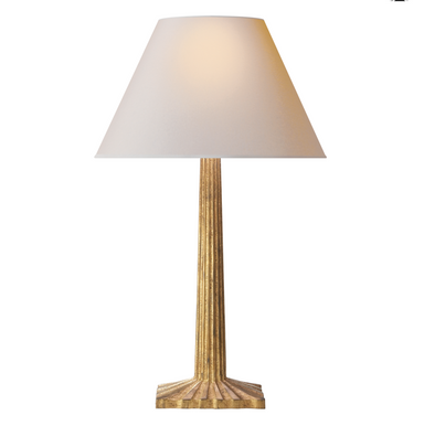 gilded iron fluted table lamp