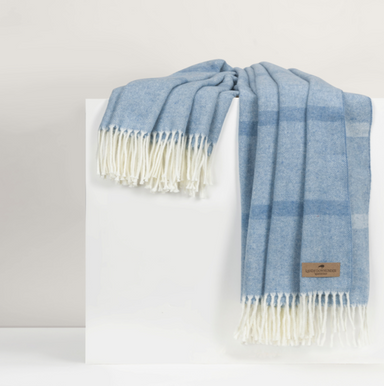 blue striped throw