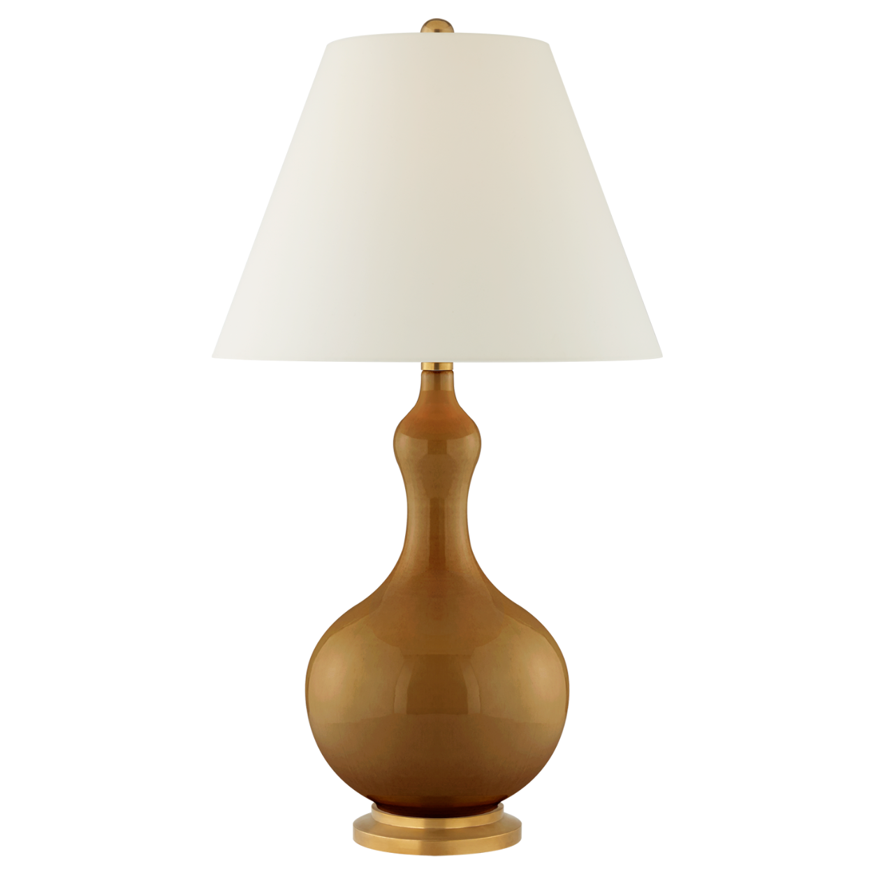 burnt umber pottery table lamp