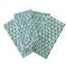 green and blue block print cotton napkins