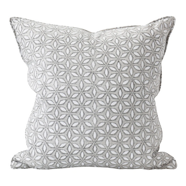 grey  block print pillow
