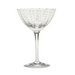 murano glass champagne coupe in clear glass with white dots