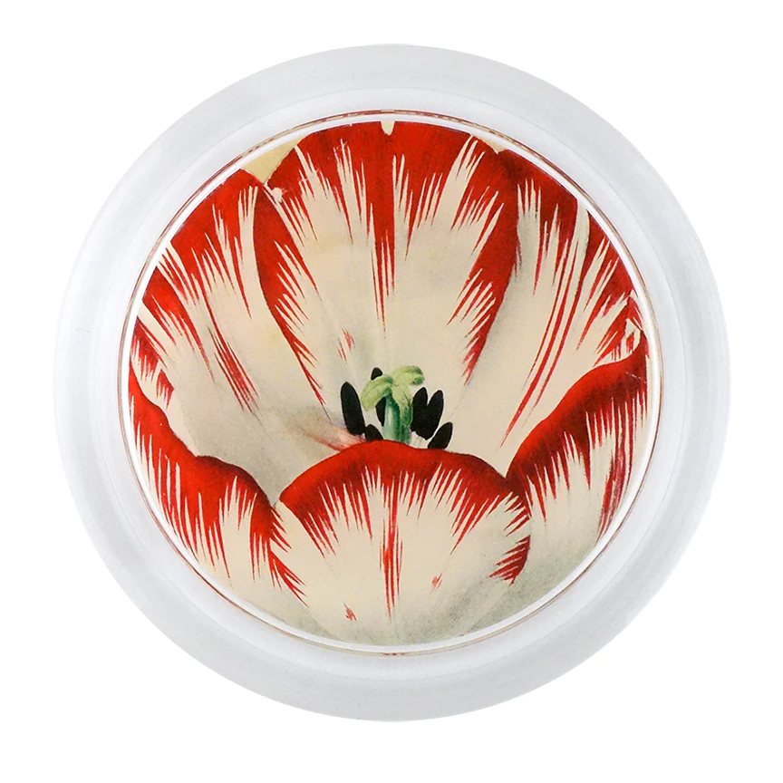 red tulip decoupage coaster from john derian