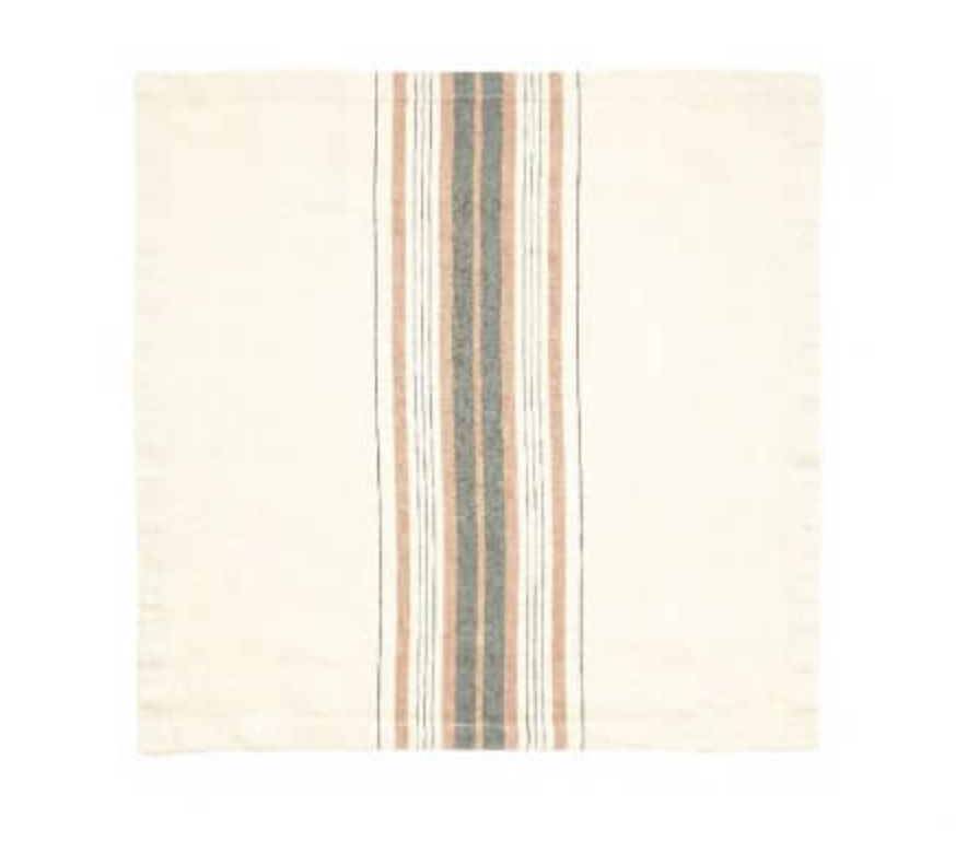 ecru and striped Belgian linen napkin from Libeco