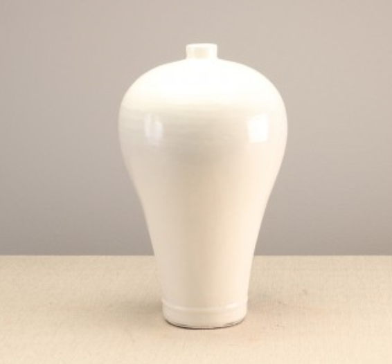 creamy white jar with narrow mouth