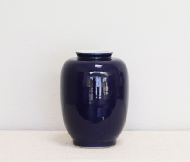 dark blue open mouth vase