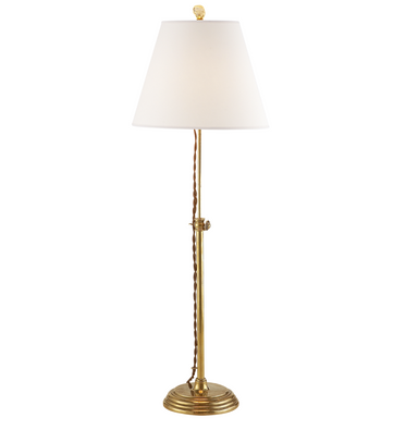 adjustable height brass table lamp