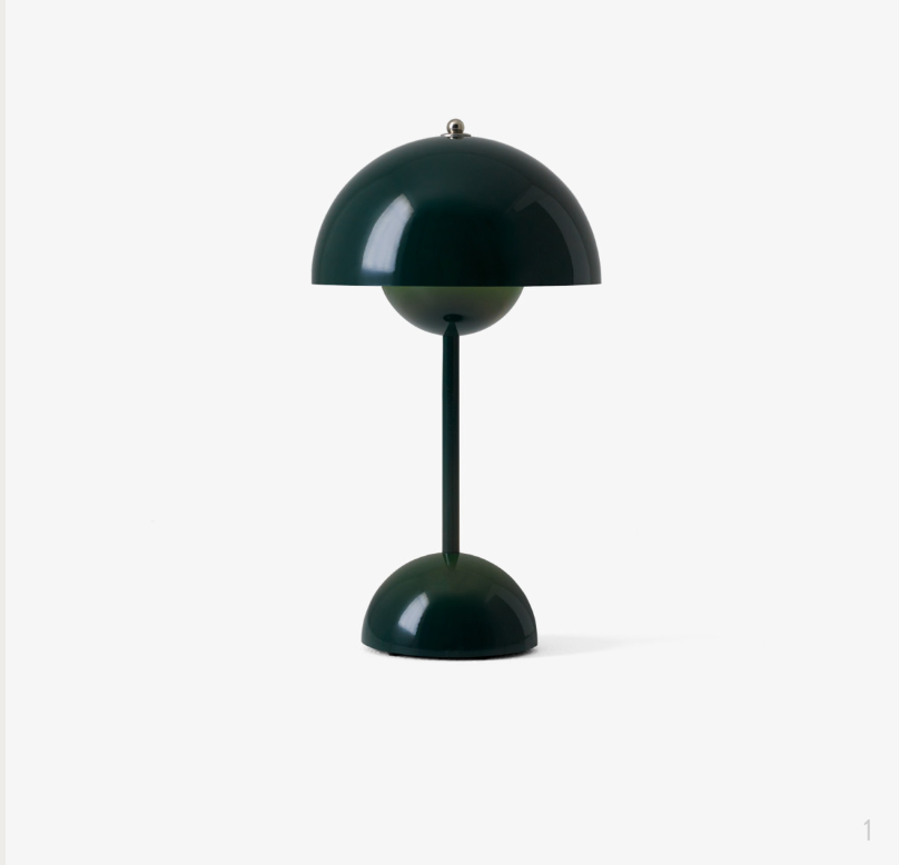 dark green flowerpot portable lamp