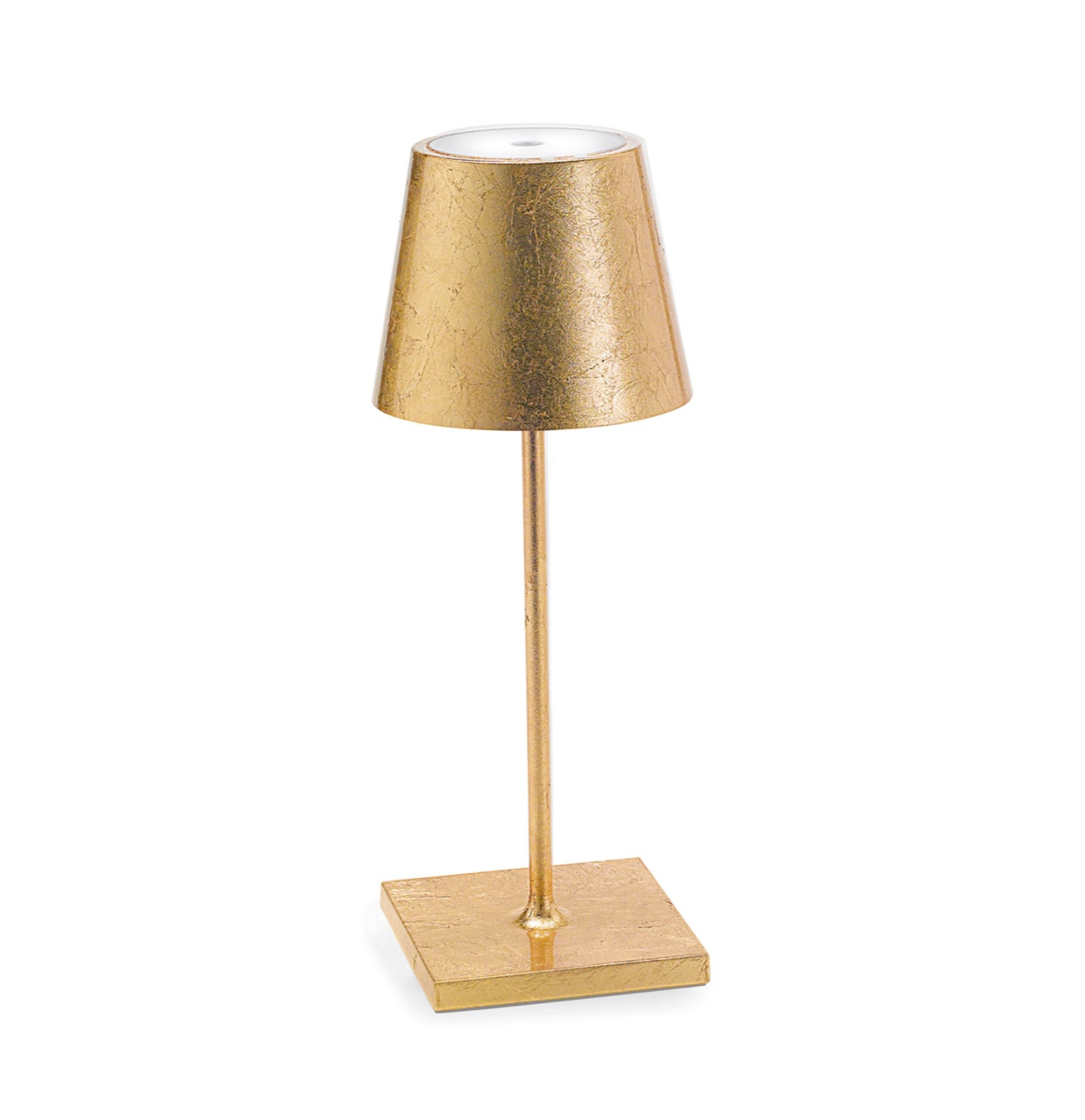gold leaf cordless table lamp