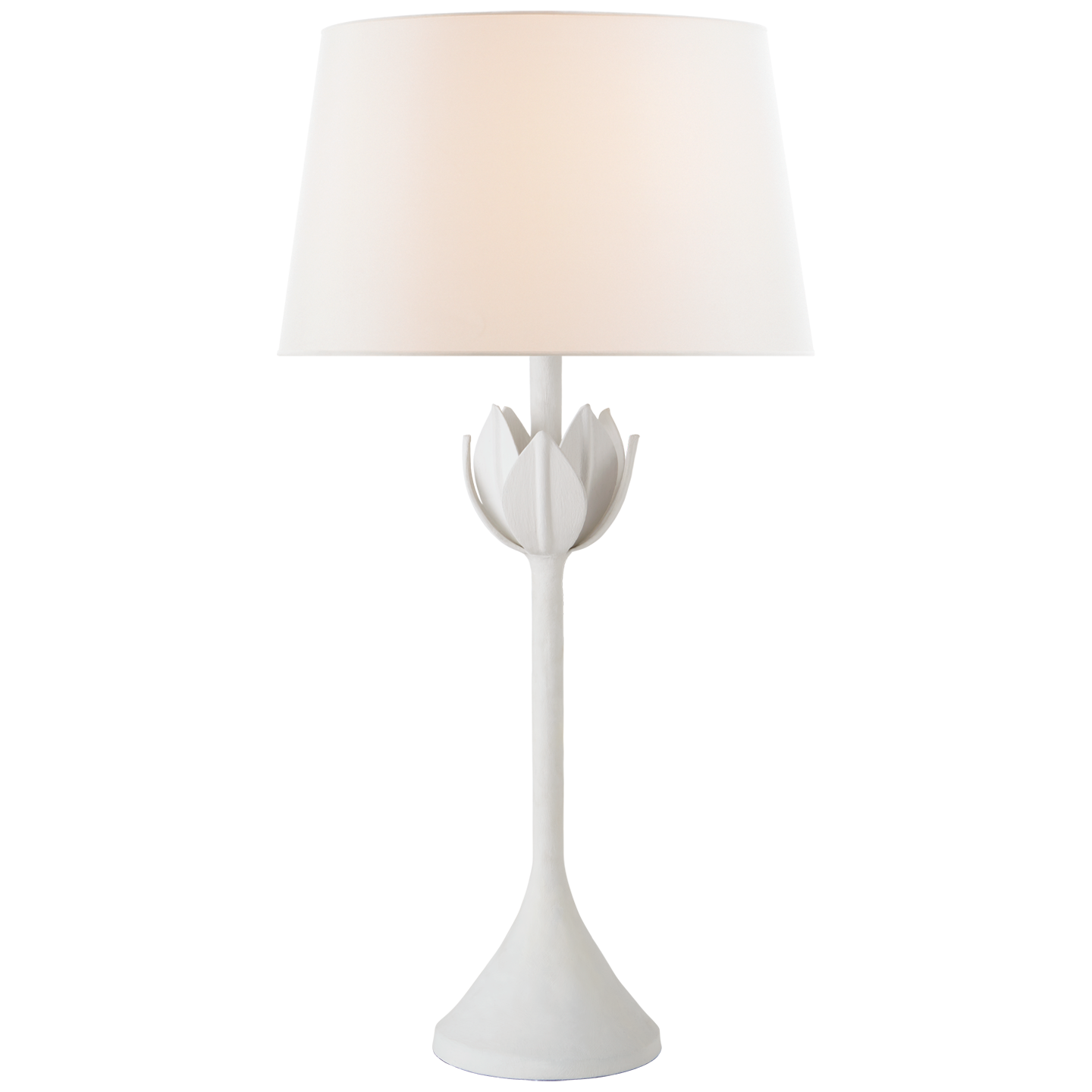 white plaster lamp with shade