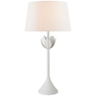 white plaster lamp with shade