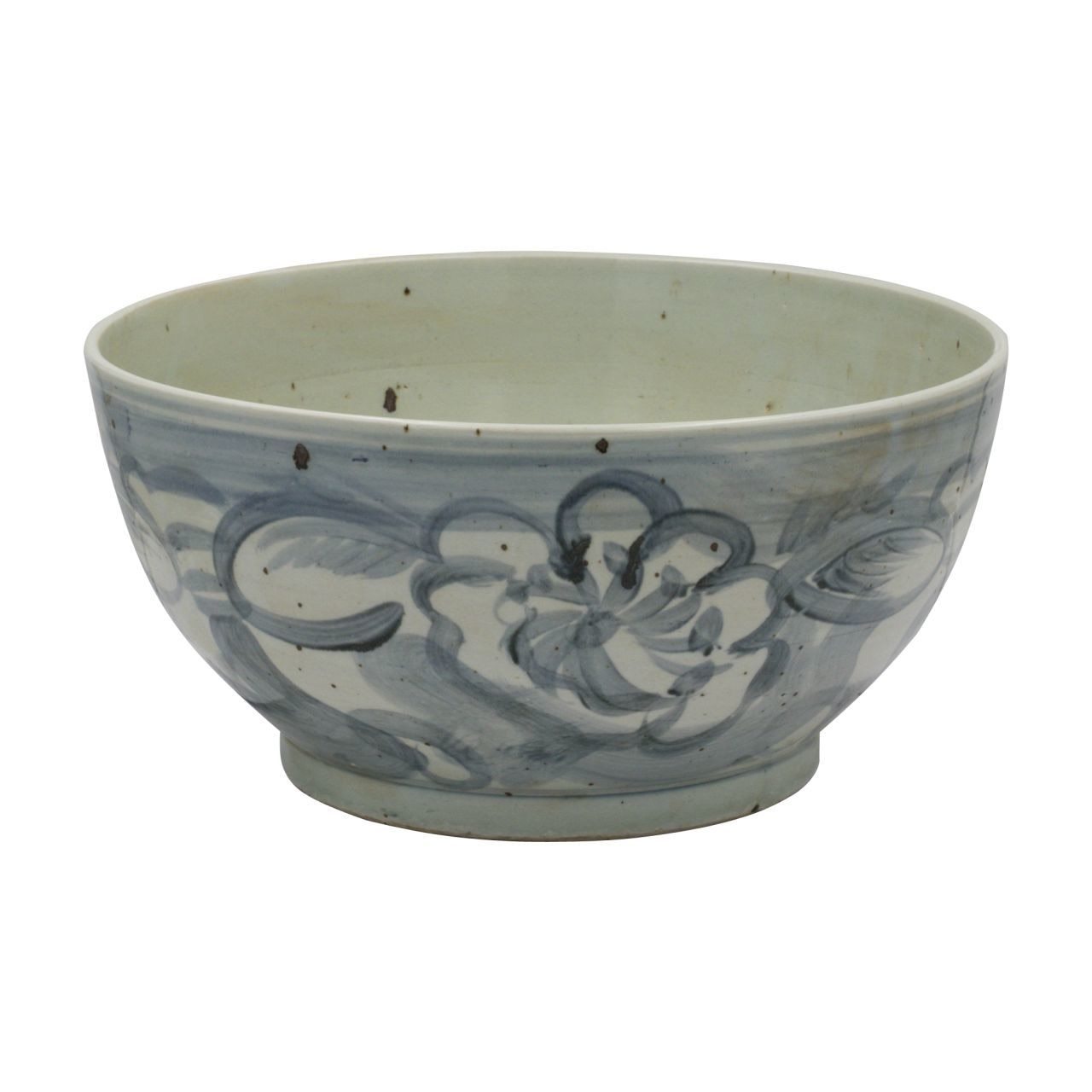blue white pottery bowl