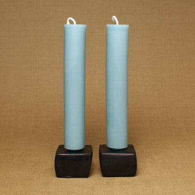 black matte iron candle holders