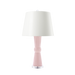 pink ceramic lamp with acrylic base and white shade