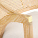 cane and wood cushioned chair