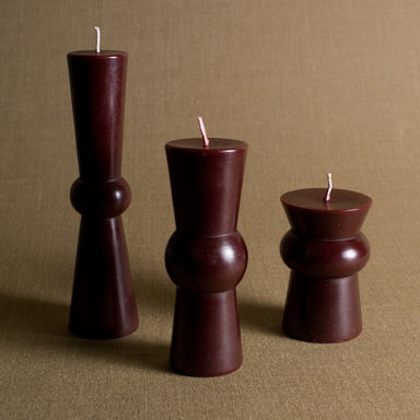 sangria color sculptural candles