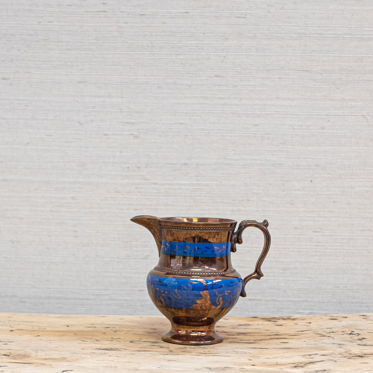blue and gold lusterware