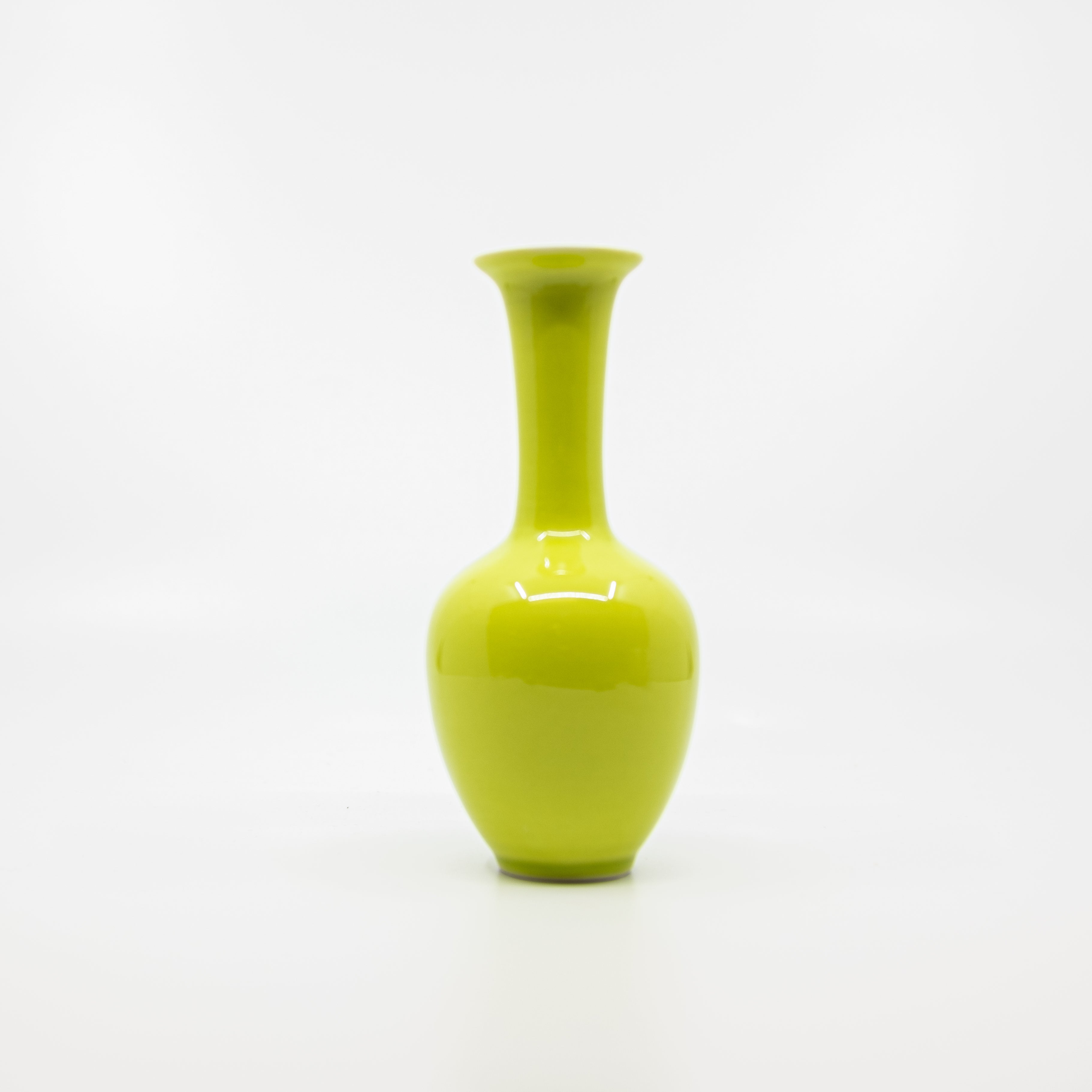 glossy green bud vase