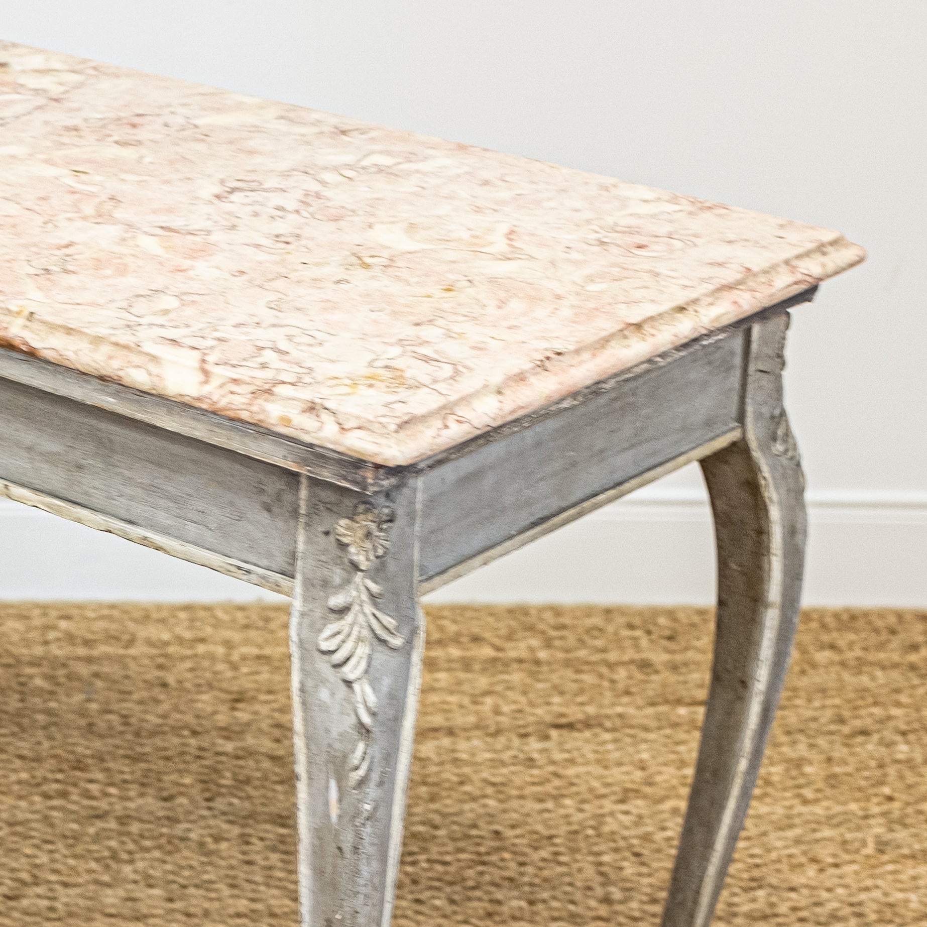antique french marble top table detail