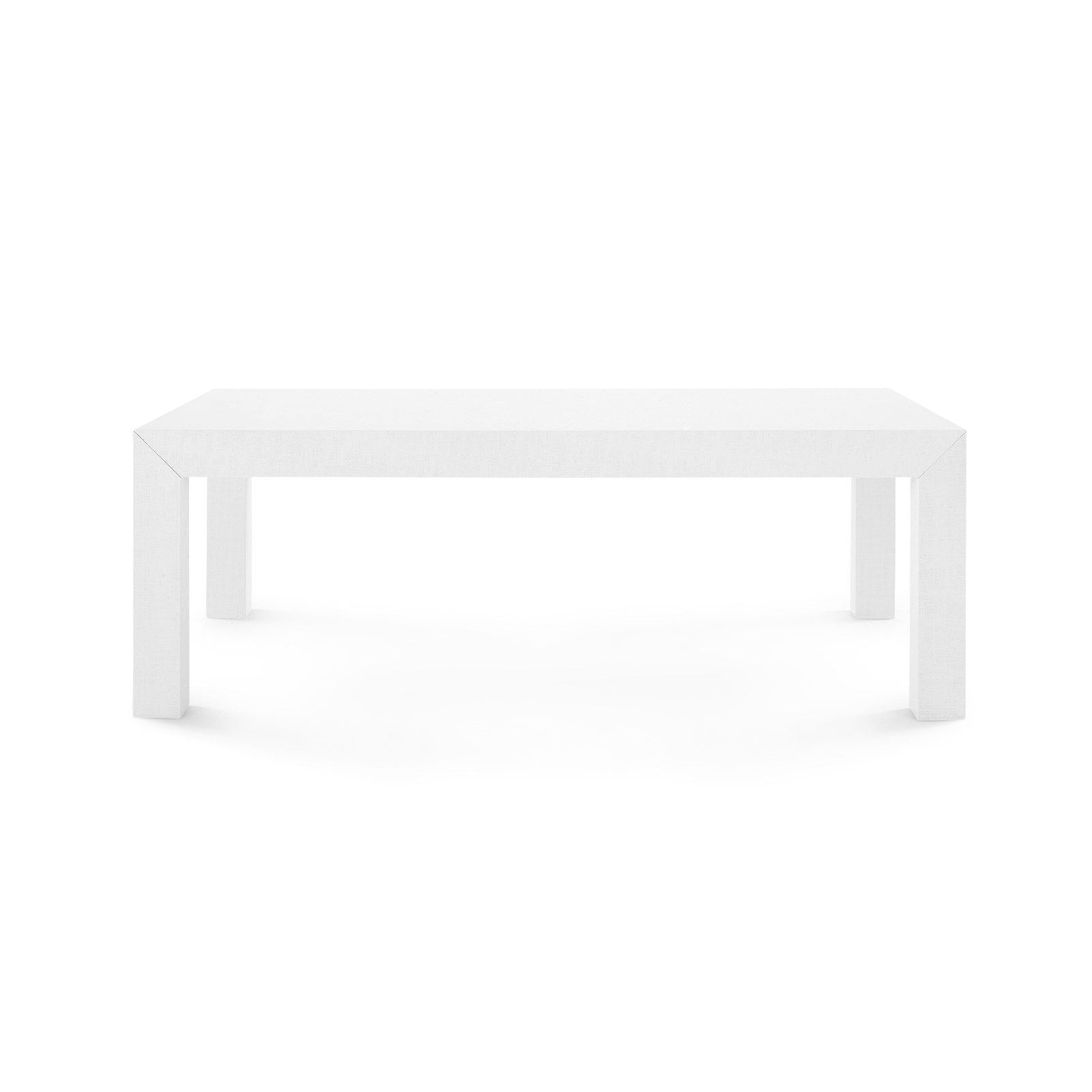 white grasscloth rectangle cocktail table