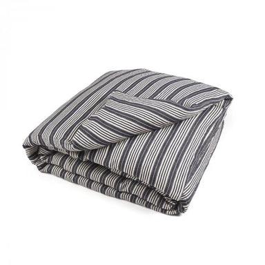 black and white striped linen duvet cover